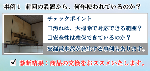 事例１前回の設置から、何年使われているのか？